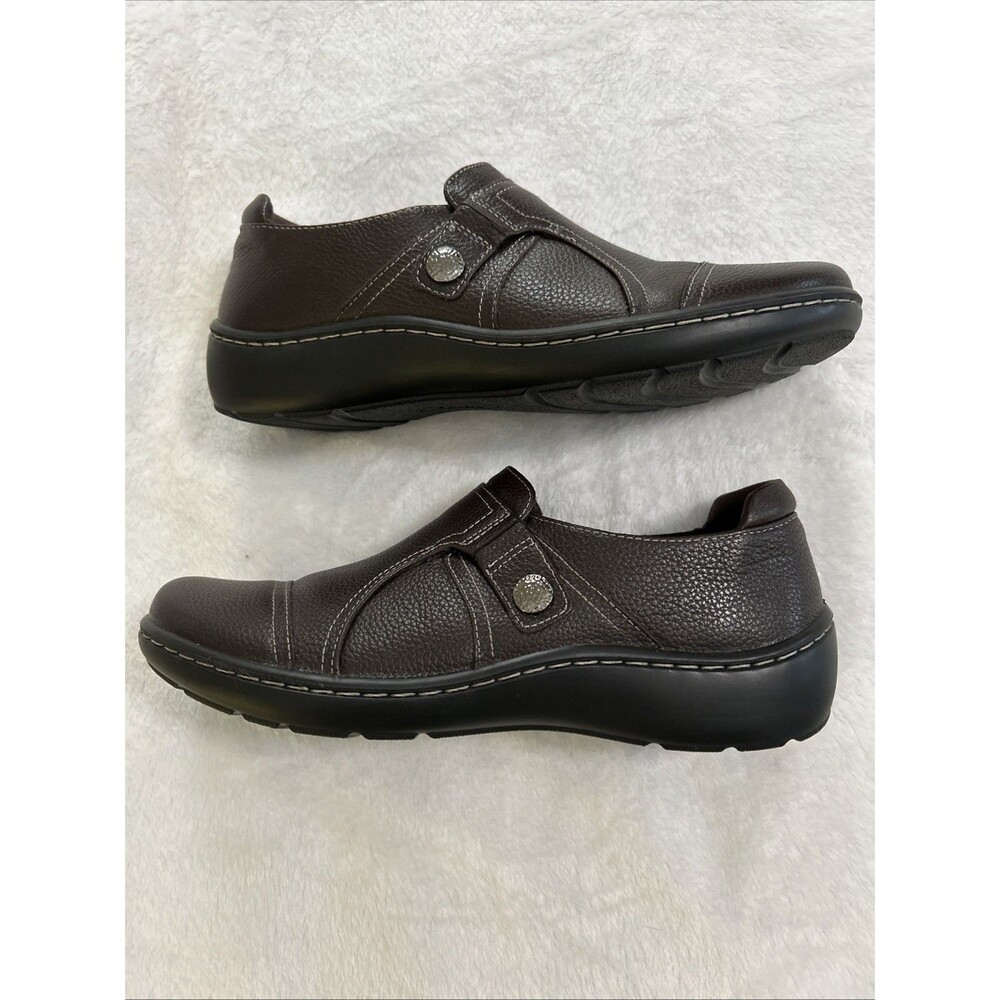 Clarks Collection Shoe Loafer Brown Leather Comfort Slip-On Size 8.5 M - Picture 2 of 6